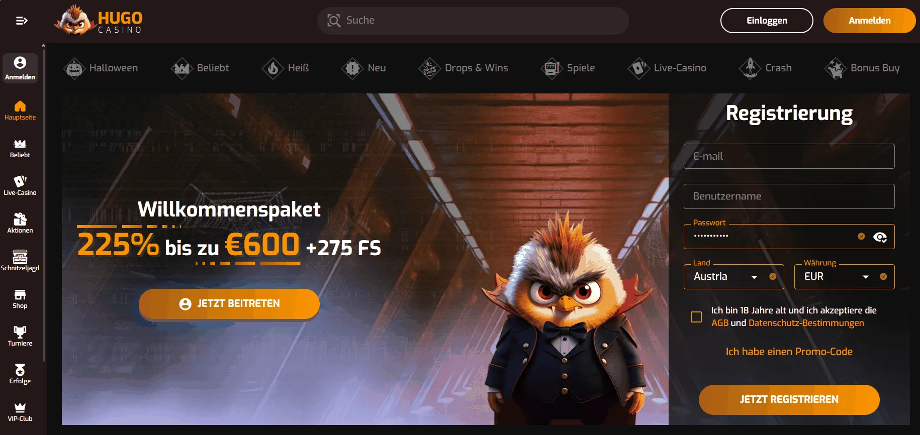 Hugo mit Handyrechnung Hugo Online Casino mit Handyrechnung